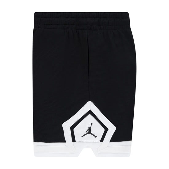 Shorts da ragazza Jordan Diamond in nero, tessuto traspirante con logo Jordan, vestibilità comoda e stile sportivo.