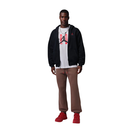 Jordan Brooklyn Full-Zip nero rosso – indossata streetwear basket uomo 🏀