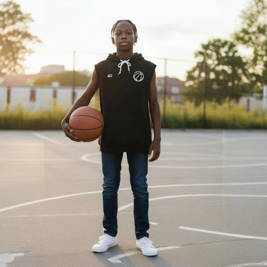 SLEEVELESS HOODIE "BASKETBALL DEPT"