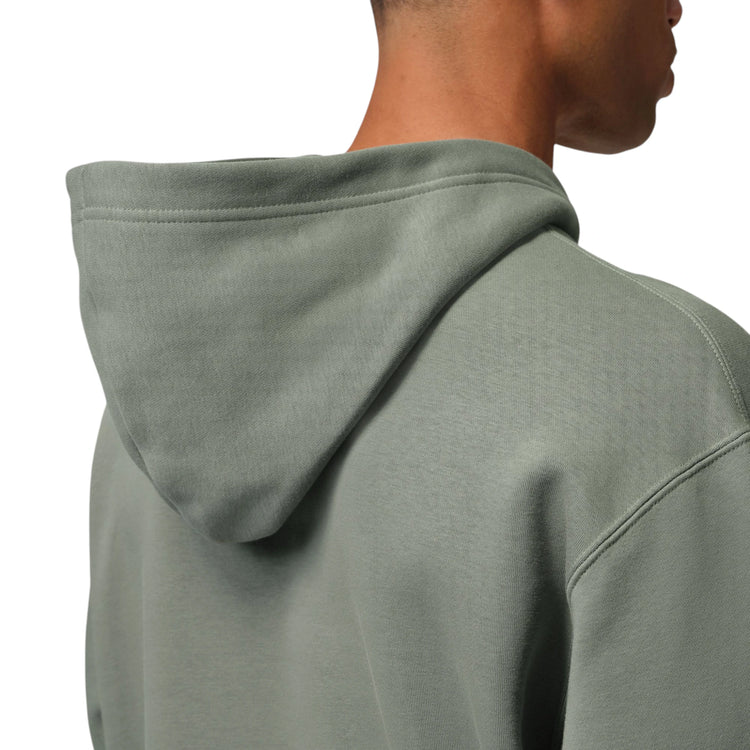 Felpa con cappuccio Nike Air Jordan Brooklyn Fleece in verde, giallo e bianco, morbida e comoda, ideale per lo stile casual.