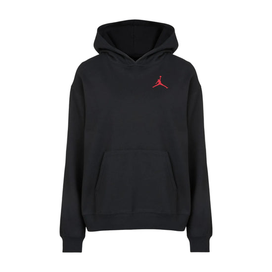 Felpa con Cappuccio Donna Jordan Fleece – Black / Gym Red