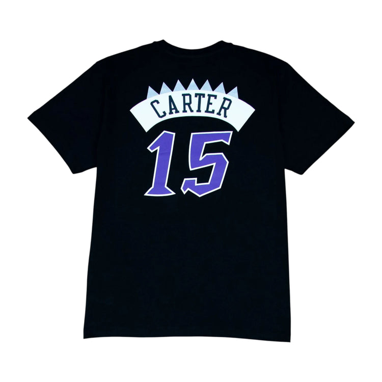 Maglietta Mitchell & Ness Hardwood Classic Name & NumberVince Carter Toronto Raptors nero rosso viola bianco NBA uomo adulto