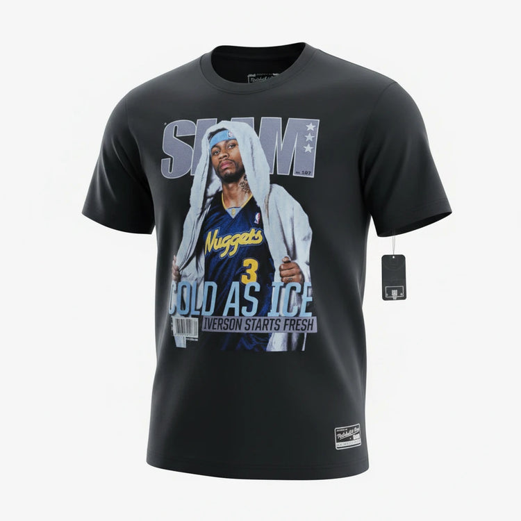 Maglietta Mitchell & Ness Hardwood Classic Slam Magazine Allen Iverson Denver Nuggets nero NBA uomo adulto