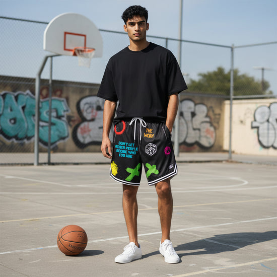 Pantaloncini basket Rookie Crazy Short Black di Rookie Basketball, pantaloncini neri sportivi per basket, vista frontale.