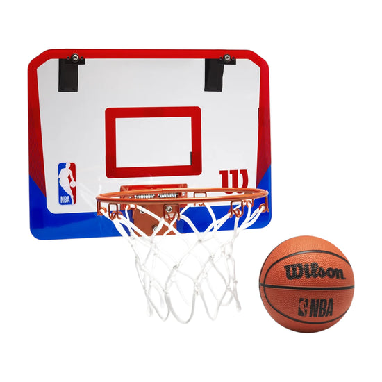 Wilson NBA DRV Mini Hoop Clear – Canestro da Porta con Pallone