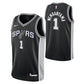 Canotta NBA ICON Spurs Wembanyama per bambini, maglia ufficiale Outerstuff, dettagli blu e bianco con logo dei San Antonio Spurs