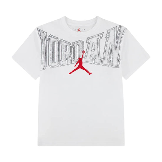 T-Shirt Jordan Kids MJ Tapout Graphic bianca 95G084-001 – vista frontale grafica MJ