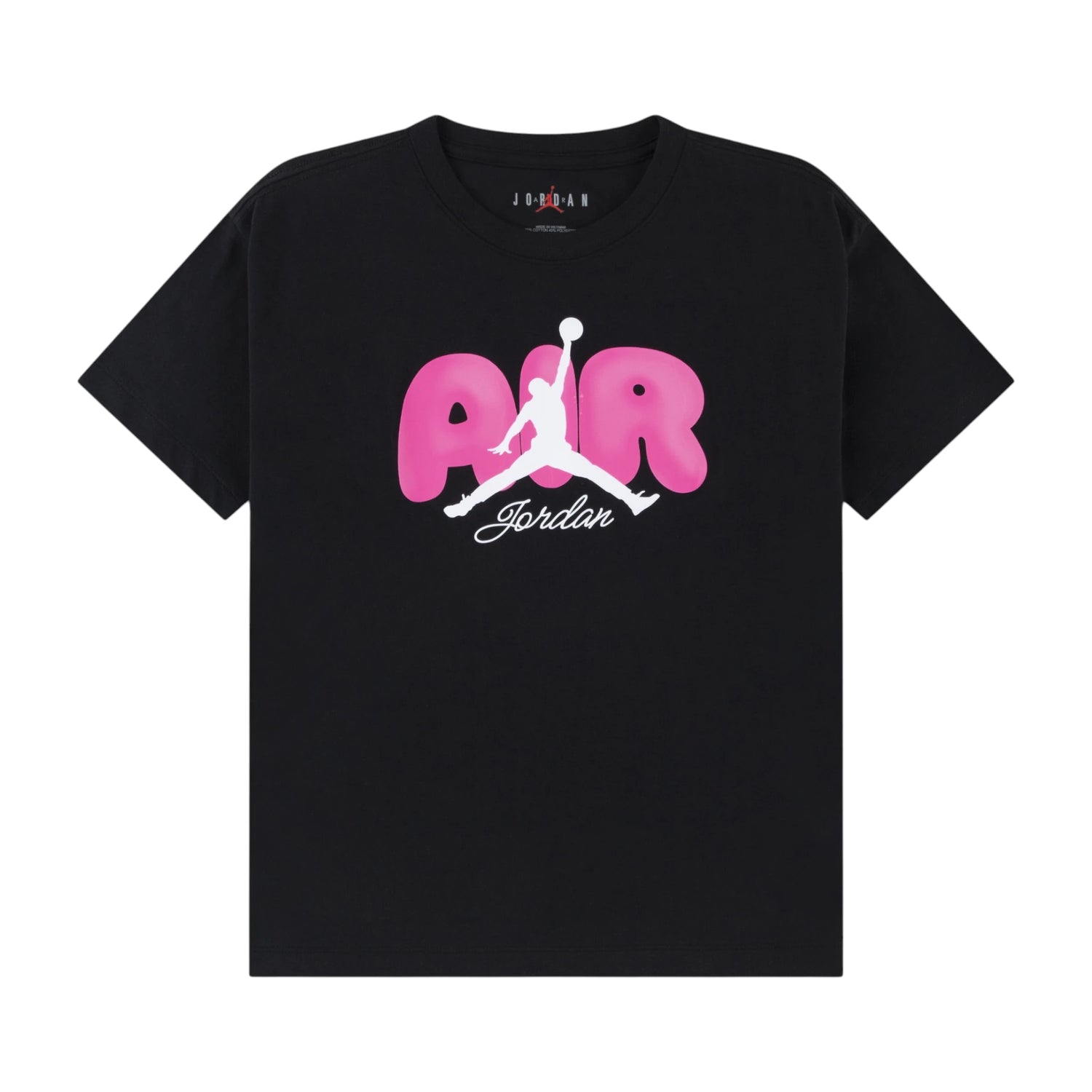 T-shirt Jordan Girl Bubble Tee bianca con logo Jordan sul davanti, tessuto morbido e comodo, stile sportivo e casual.