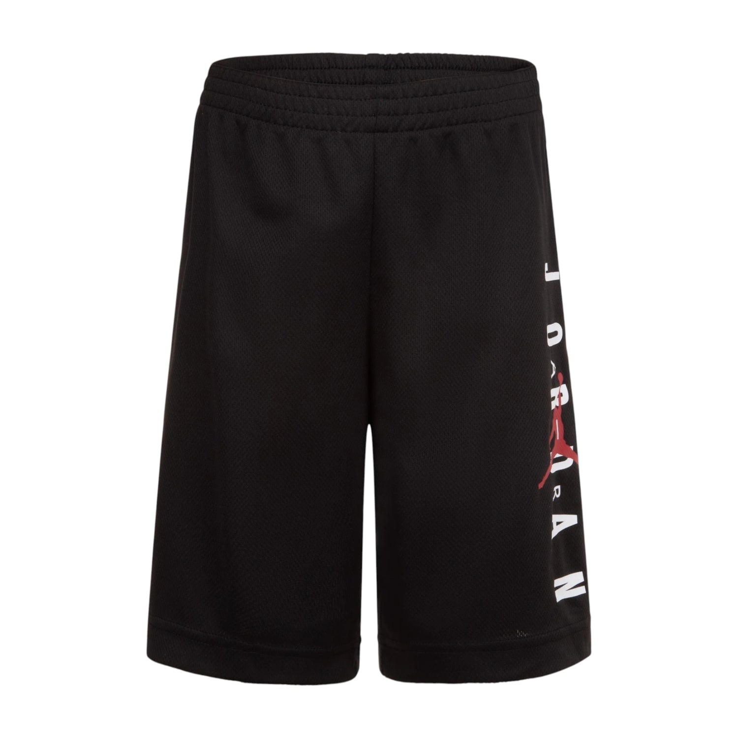 Pantaloncini Jordan Vert Mesh per bambino, pantaloncini sportivi verdi con dettagli in mesh, marca Jordan.