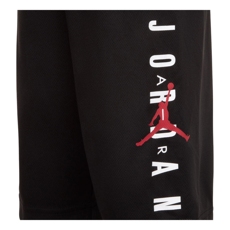 Shorts neri Jordan 23 Bambino, pantaloncino sportivo con logo Jordan, visibile davanti in immagine.