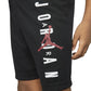 Pantaloncino Jordan 23 bambino nero, shorts sportivi con logo Jordan, vista frontale su sfondo bianco