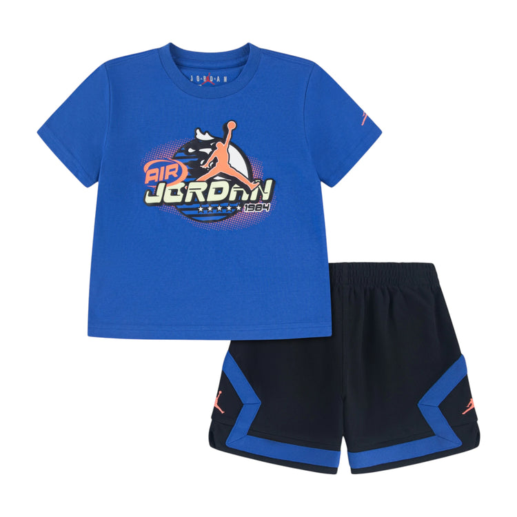 Felpa Jordan Super Splash Set Bambino con t-shirt e shorts coordinati, colorata e comoda per bambini.