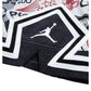 Pantaloncini basket Jordan Diamond Kids AOP per bambini, in tessuto leggero con motivo all-over, logo Jordan visibile.