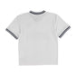 Maglietta Jordan Sport Jersey per bambini bianca, T-shirt sportiva con logo Jordan, maniche corte e design classico.