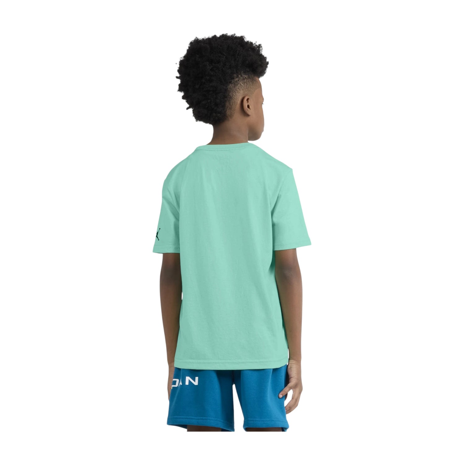 T-shirt per bambini Jordan Jumpman Grid Blur, maglietta sportiva con logo Jumpman e design grafico moderno.