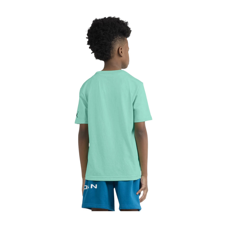 T-shirt per bambini Jordan Jumpman Grid Blur, maglietta sportiva con logo Jumpman e design grafico moderno.