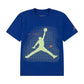 Maglietta Jordan Jumpman Grid Blur per bambini, T-shirt sportiva con logo Jumpman e design grafico moderno.