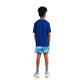 T-shirt da bambino Jordan Jumpman Grid Blur, maglietta sportiva nera con logo Jumpman e dettagli grafici moderni.