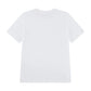T-shirt per bambini Jordan Brooklyn Varsity Tee, maglietta sportiva con logo Jordan, in cotone bianco e blu.