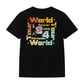 Maglietta Jordan Kids "World Tour" T-shirt con logo e design colorato, tessuto morbido e comodo, vista frontale.