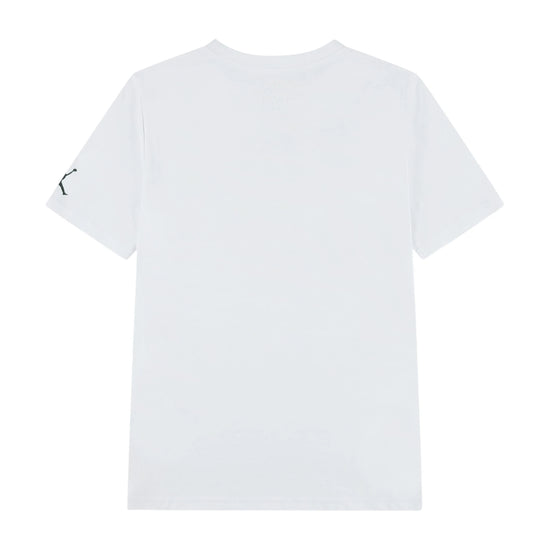 Maglietta Jordan Kids Tie-Dye Bianca, t-shirt Jumpman per bambini con stampa tie-dye bianca e logo Jordan visibile.