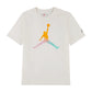 Maglietta Jordan Kids Tie-Dye avorio, t-shirt bambina Jumpman, stile tie-dye con logo Jordan sulla parte frontale.
