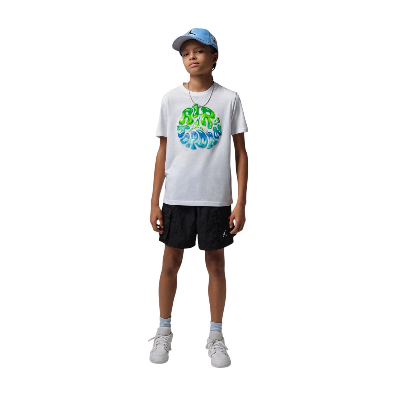Maglietta Jordan Kids Super Splash Bubble, maglietta per bambini con stampa colorata, in cotone, marca Jordan.