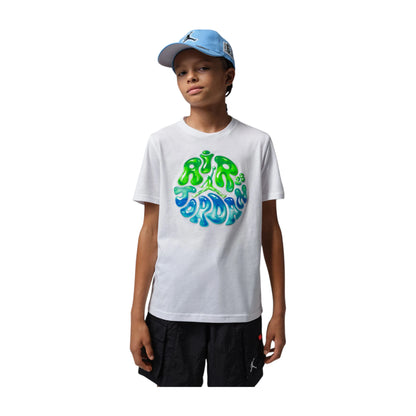 Maglietta Jordan Kids Super Splash Bubble, maglietta per bambini con grafica colorata e logo Jordan sul davanti.