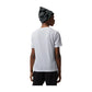 Maglietta bianca Air Jordan Kids Plane Window, T-shirt bambino con stampa aeroplano e finestra, logo Jordan.