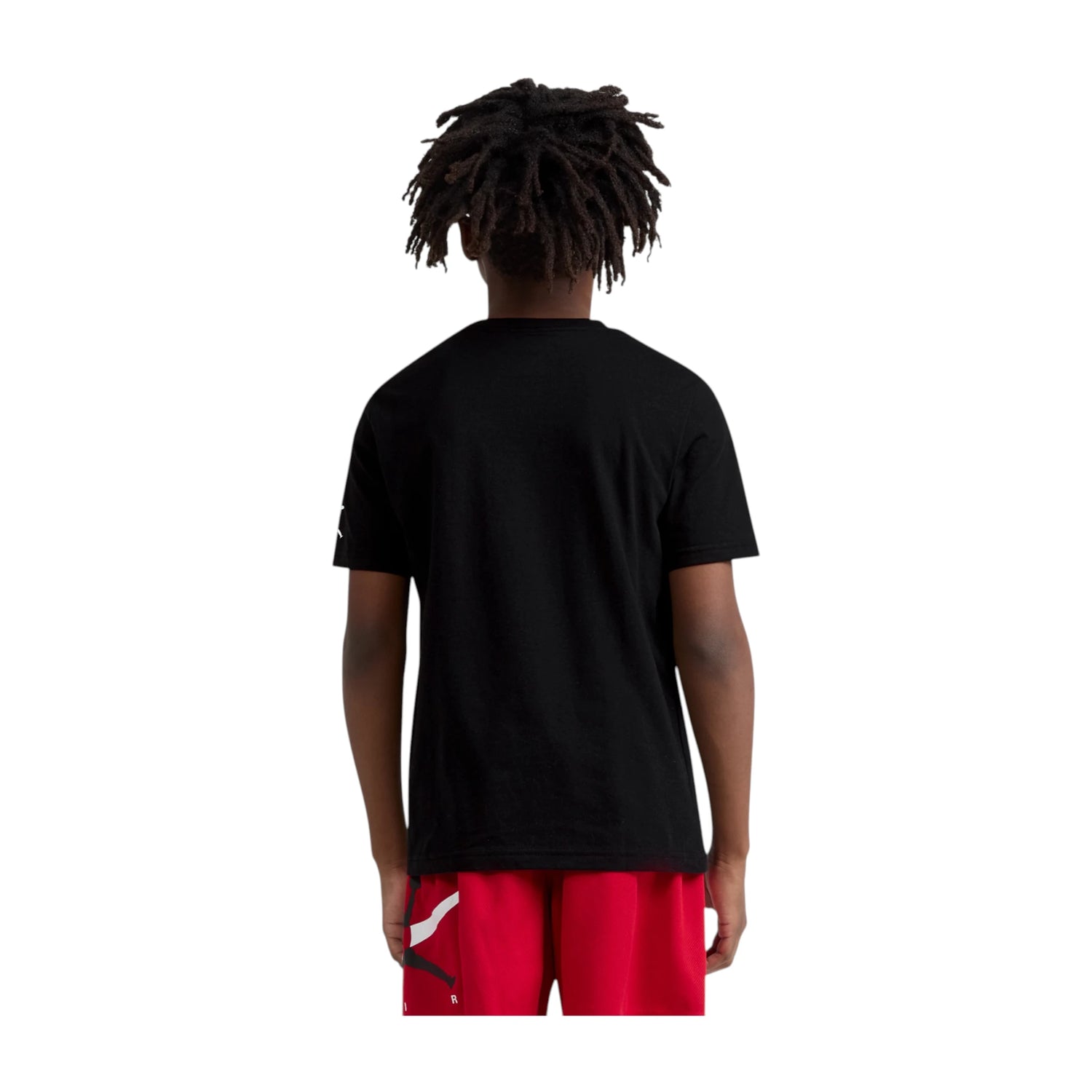 Maglietta Jordan Air Jordan Kids Plane Window nera, T-shirt bambina con stampa aeroplano e finestra in tessuto morbido.