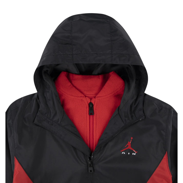 Giacca Jordan bambino 3 in 1 nera – dettaglio sistema layering strati separabili