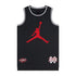 Canotta Jordan Kids Dynasty nera in mesh, canotta sportiva per bambini con logo Jordan, vista frontale.