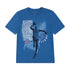 T-Shirt Jordan Kids MJ Retro Hangtime blu royal 95G200-UUG – vista frontale grafica vintage Jordan