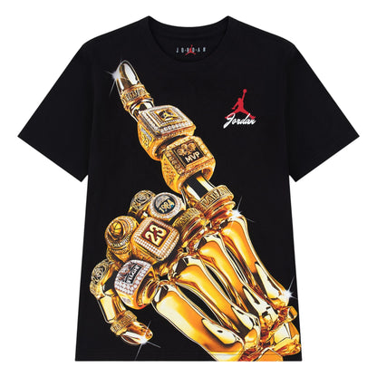 T-Shirt Jordan 23K MJ Skeleton Rings Kids nera 95G204-023 – vista frontale grafica anelli