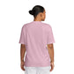 T-Shirt Jordan Essential da donna rosa con logo Jordan sul cuore. Jordan women