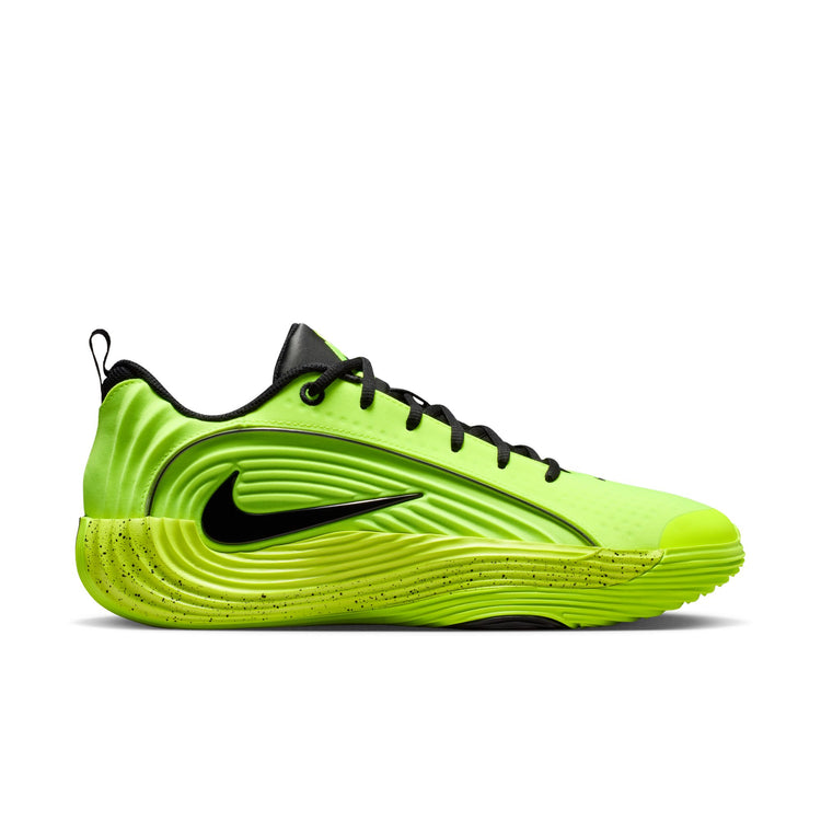 Scarpe da basket Nike Giannis Immortality 5 Barely Volt e nero, suola in gomma e dettagli colorati.