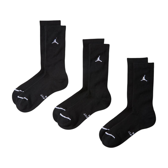 Calzini Jordan Everyday Crew – 3 Paia Nero/Bianco
