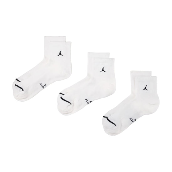 Calzini Jordan Everyday Elevated – Ankle Socks 3 Paia Bianco/Nero