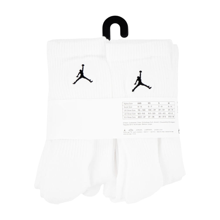 Calze da basket Jordan Essential 6 pack per bambini, morbide e resistenti, con logo Jordan visibile, per sport e uso quotidiano.