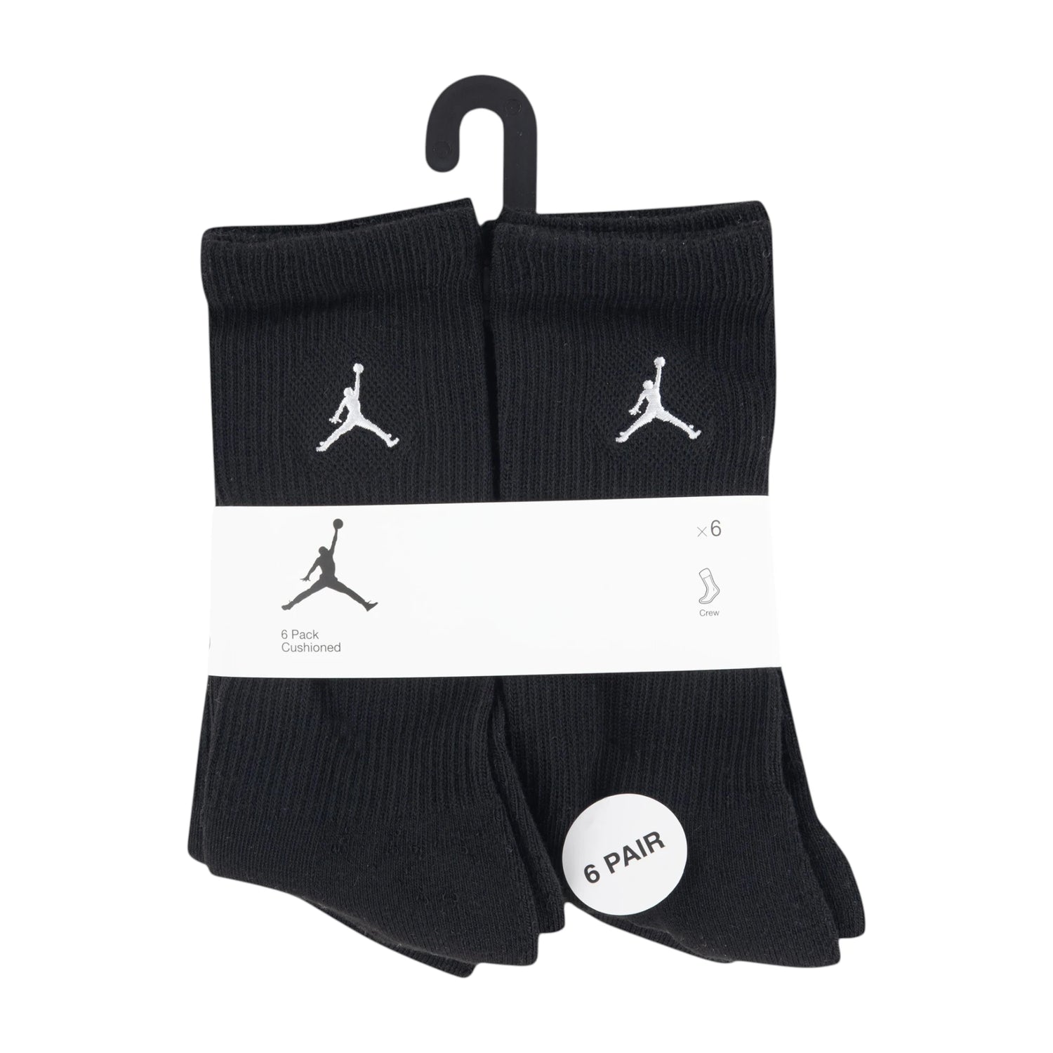 Calze da basket Jordan Essential 6 pack per bambini, morbide e confortevoli, con logo Jordan visibile in dettaglio.