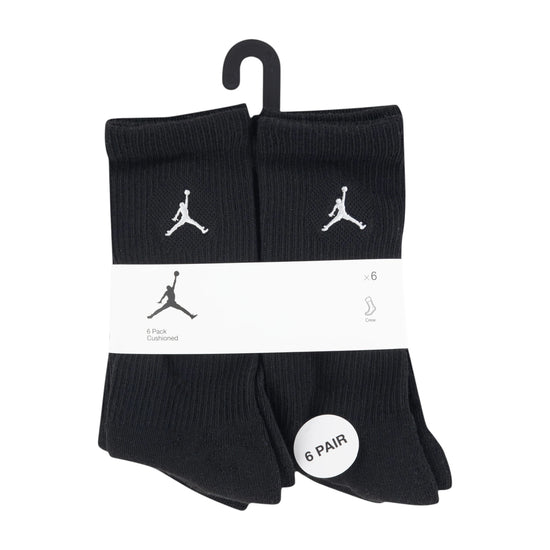 Calze da basket Jordan Essential 6 pack per bambini, morbide e confortevoli, con logo Jordan visibile in dettaglio.
