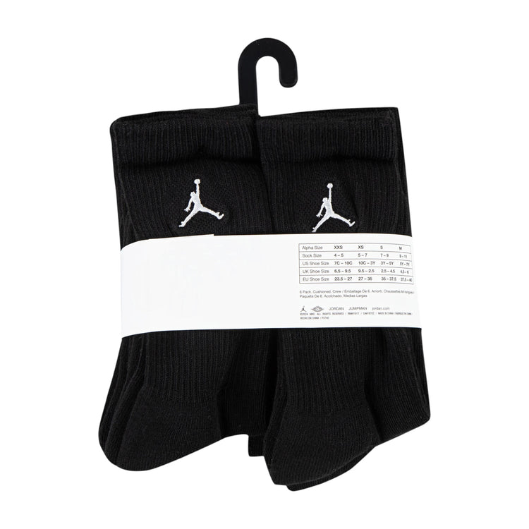 Calze da basket Jordan Essential 6 pack per bambini, morbide e comode, visibili in diversi colori.