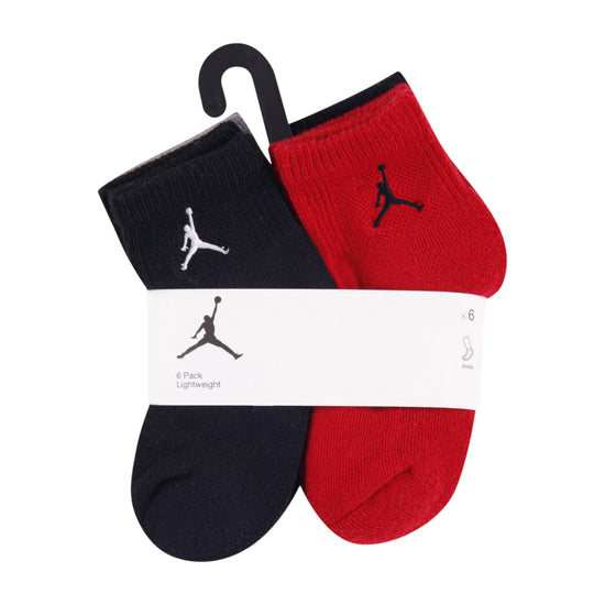 Calze da basket Jordan ankle per bambini, confezione da 6 paia, sock in cotone con logo Jordan visibile.