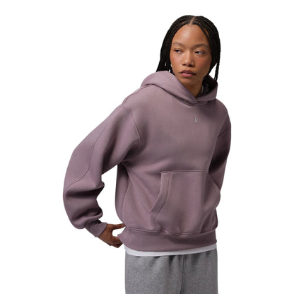 Felpa Jordan Brooklyn Donna Pullover Hoodie Purple Smoke IM7285-524 – vista frontale viola fumé fleece tasca marsupio