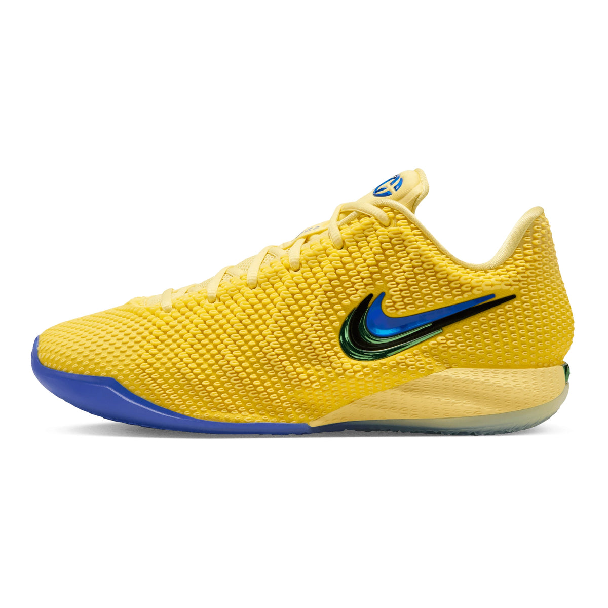 Nike Caitlin 1 Warning Code IH7423-700 – vista laterale esterna Yellow Zest Opticast nodi CC 22 blu verde