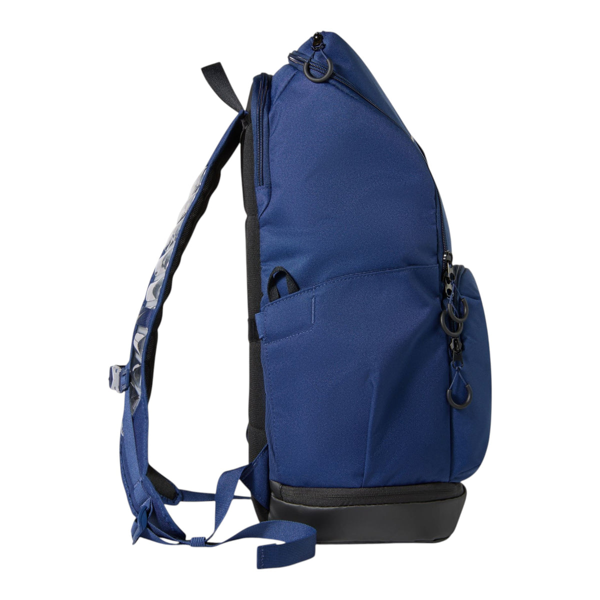 Zaino basket Nike Varsity Elite blu 32L – vista laterale tasca espandibile spallacci 