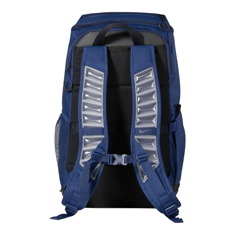 Zaino Nike Varsity Elite 32L blu – vista posteriore spallacci Air Max imbottiti