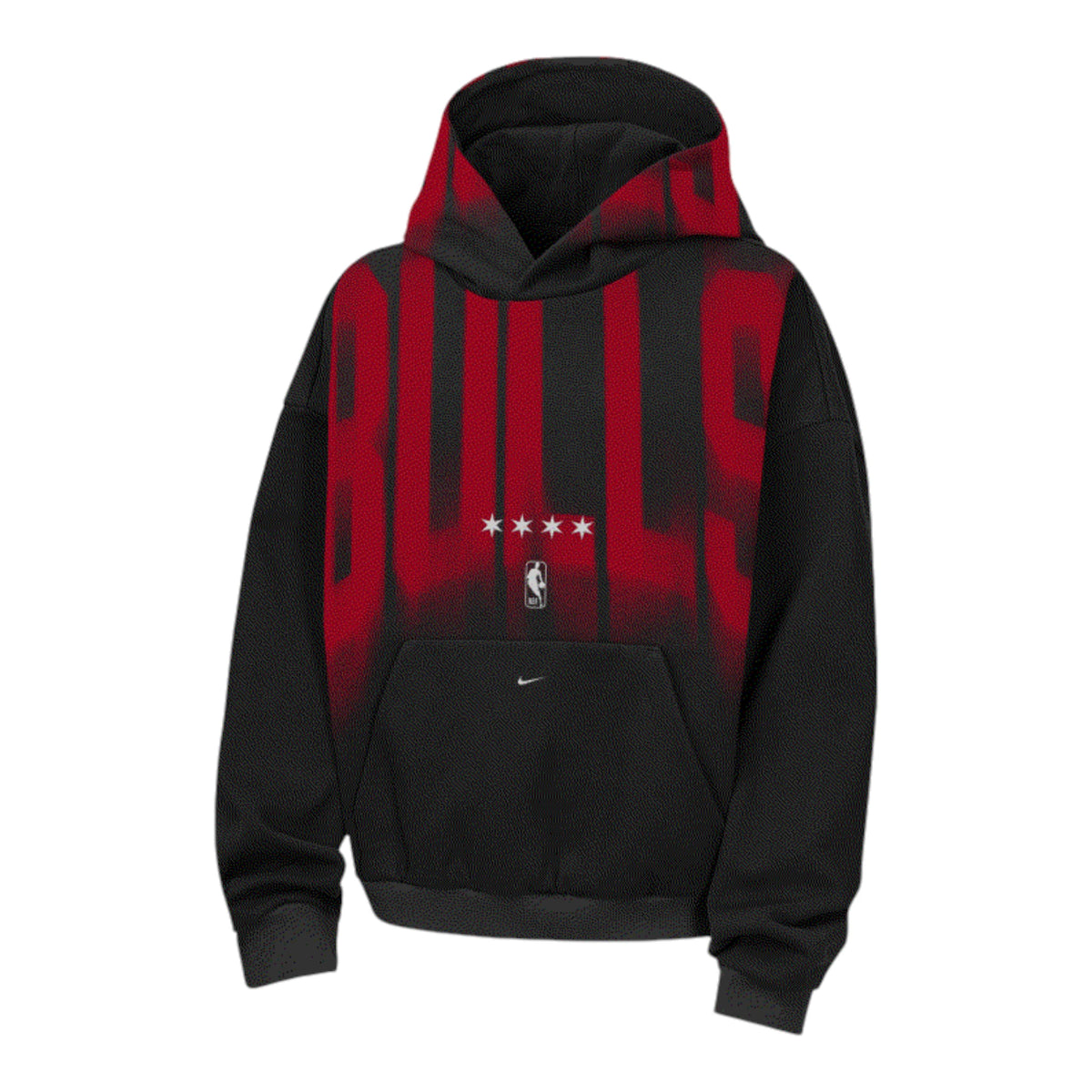 Felpa NBA Kids Bulls NBTN BUL – dettaglio 4 stelle Chicago logo NBA marsupiale costine