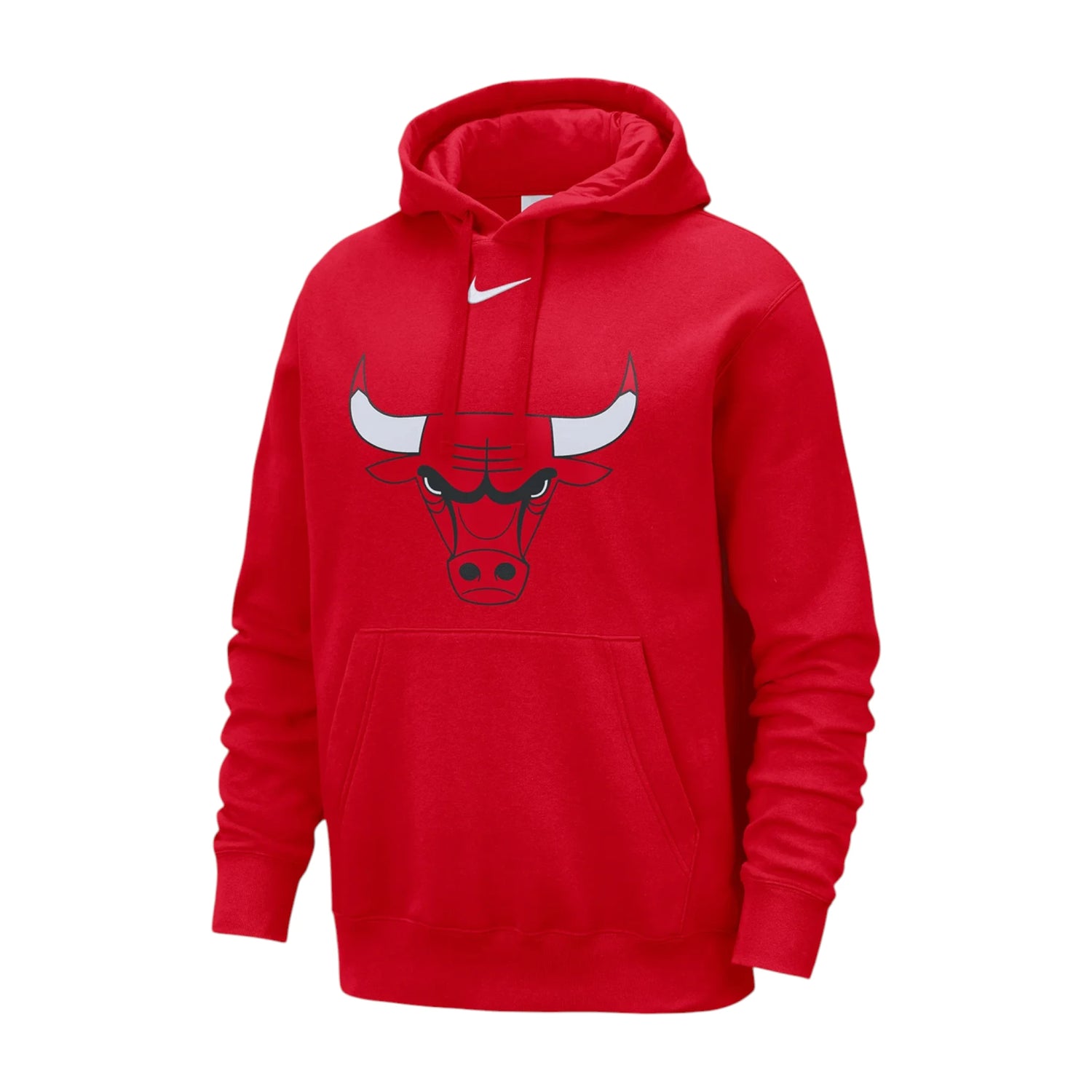 Felpa Nike NBA Chicago Bulls Club Hoodie rossa – vista frontale logo team
