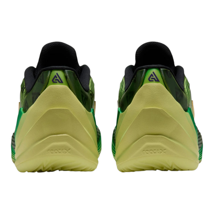 Scarpe basket Nike Giannis Freak 8 verde viola oro – vista posteriore scarpa signature di Giannis Antetokounmpo 🏀